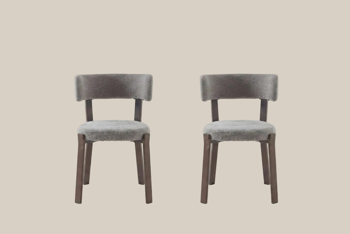 Thornby — Chaise en tissu Marbella moka, piètement effet noyer — vue 4