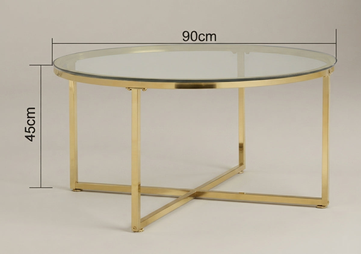 Quenby — Table basse en verre et doré — vue 3