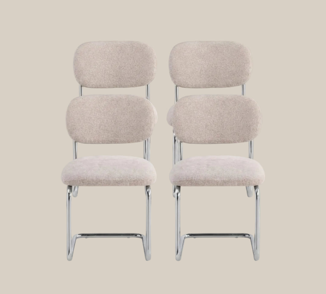 Elmore — Chaise en tissu Marbella marron glacé, piètement chromé — vue 4