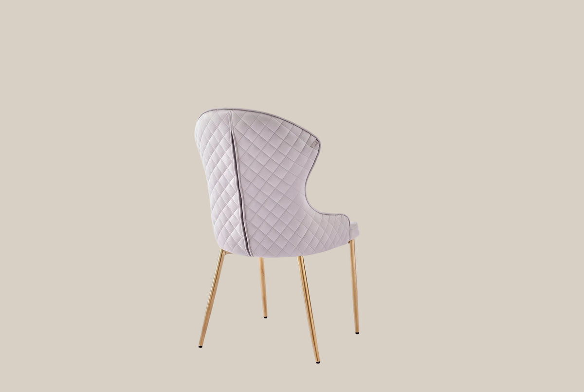 Pinehurst — Chaise en velours moka, piètement gold — vue 3