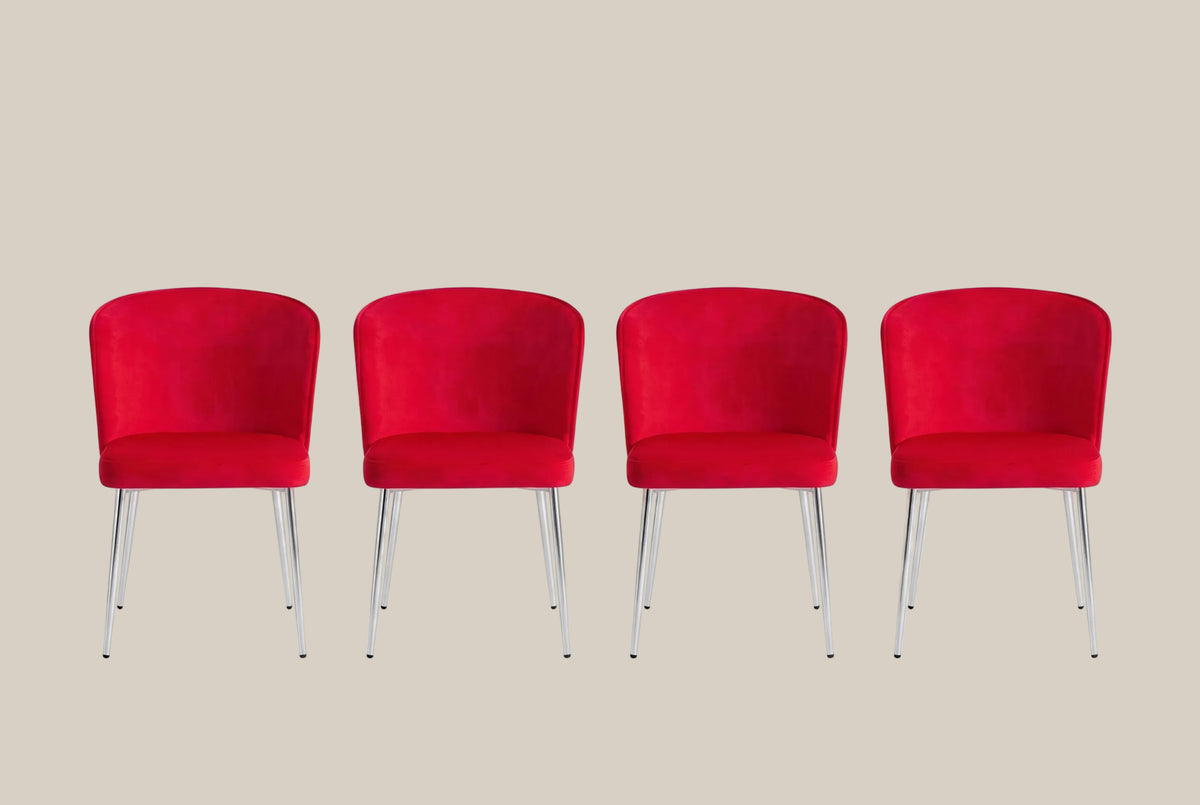 Thistlewood — Chaise en velours fushia, piètement chromé — vue 5