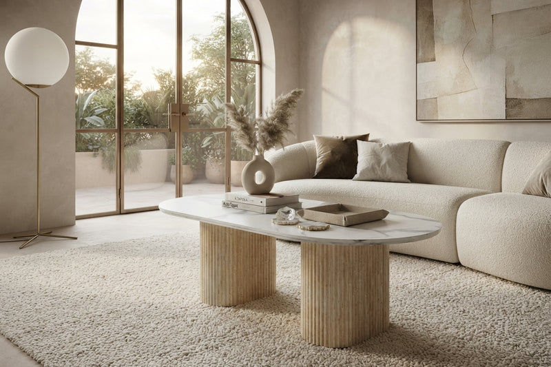 Henley — Table basse en céramique marbre blanc