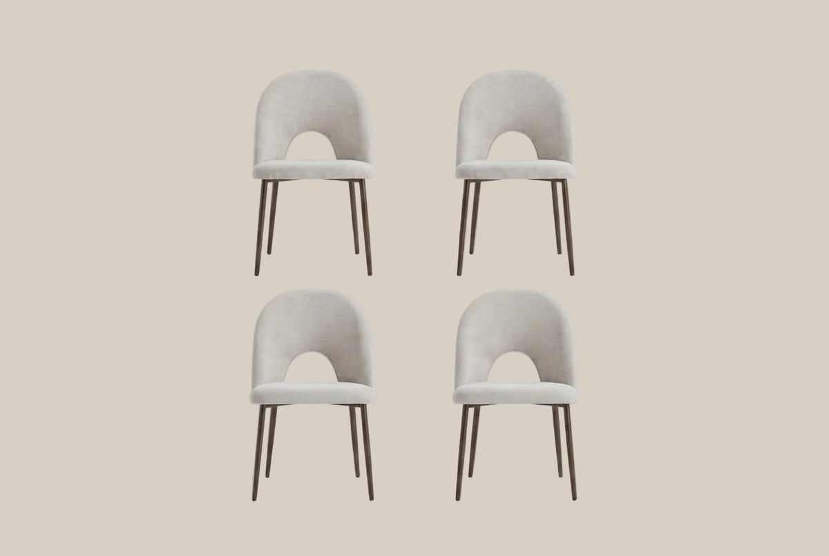 Netherby — Chaise en chenille moka, piètement effet noyer — vue 5