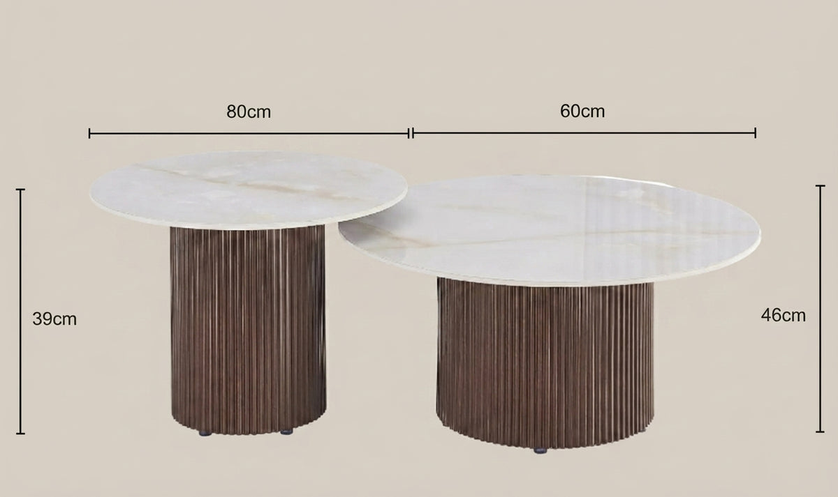 Grantley — Table basse duo en céramique moka — vue 3