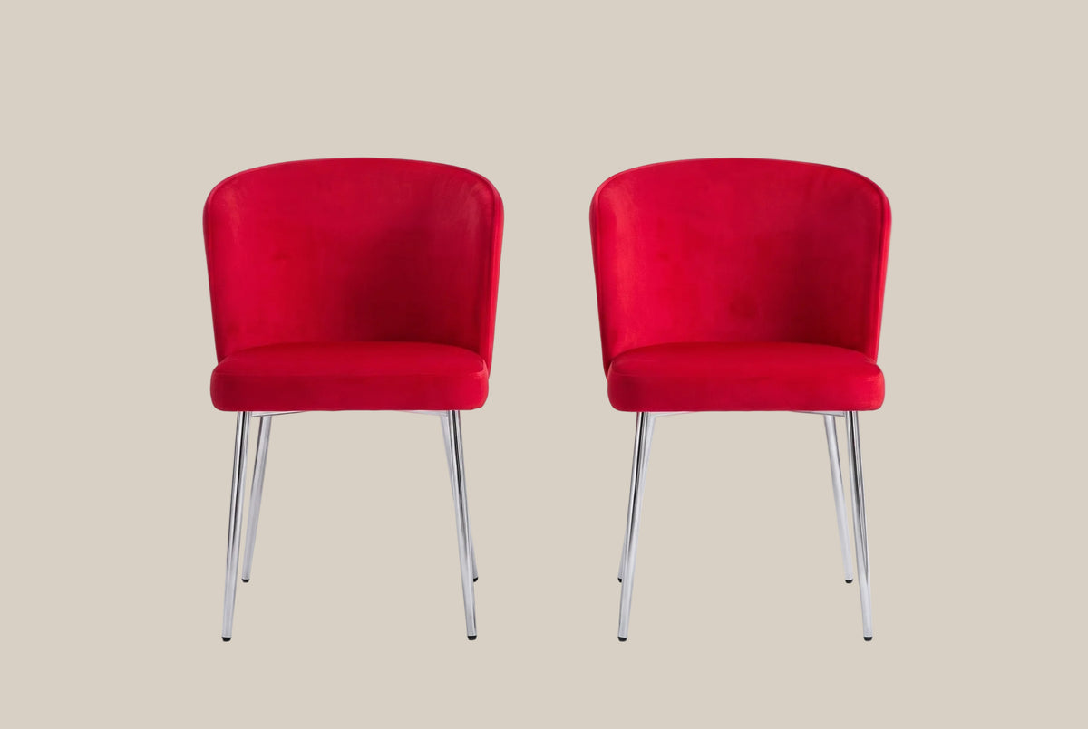 Thistlewood — Chaise en velours fushia, piètement chromé — vue 4