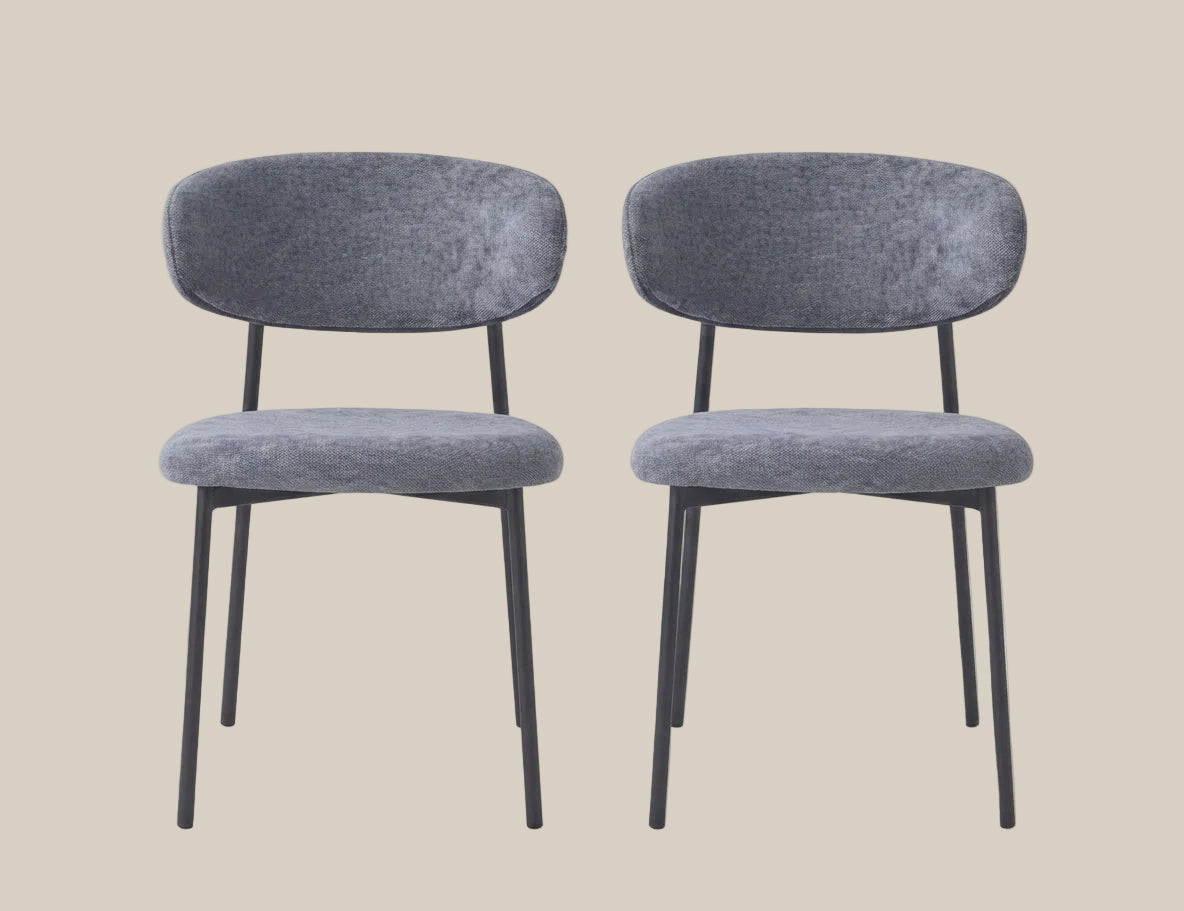 Pendle — Chaise en serge anthracite, piètement métal noir — vue 3
