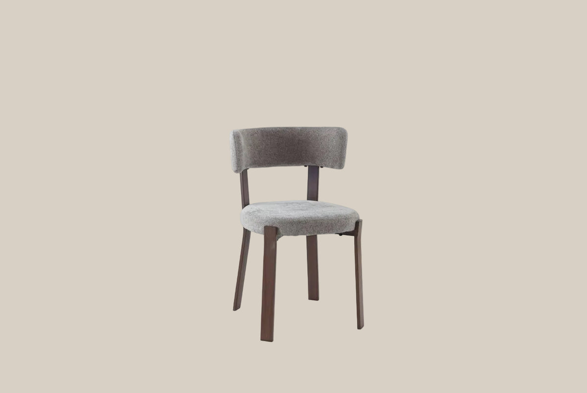 Thornby — Chaise en tissu Marbella moka, piètement effet noyer — vue 2