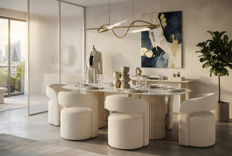 Kendcliff — Table à manger en céramique teinte moka