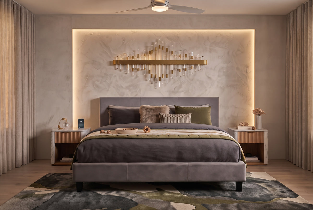 Melbourne Velours — Lit avec sommier intégré, gris, 140 x 190 cm — vue 2