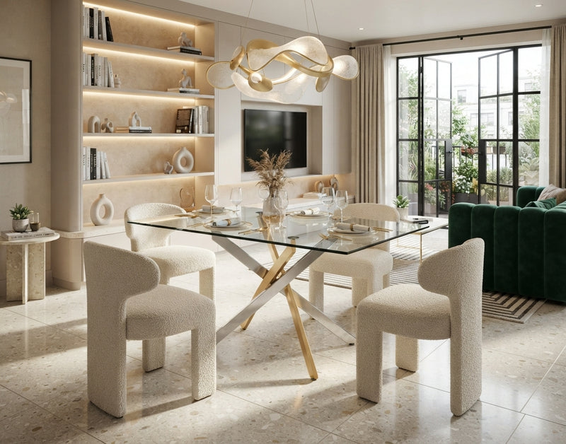 Ormcroft — Table à manger en verre transparent