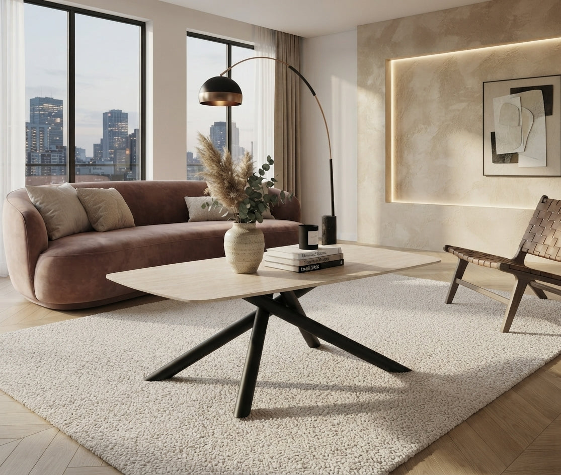 Loxley — Table basse en céramique travertin mat — vue 2