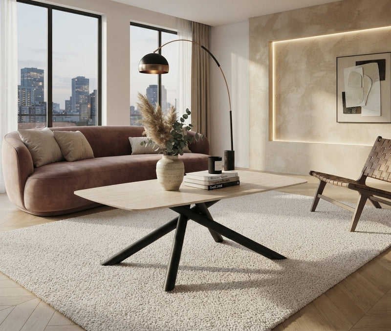Loxley — Table basse en céramique travertin mat