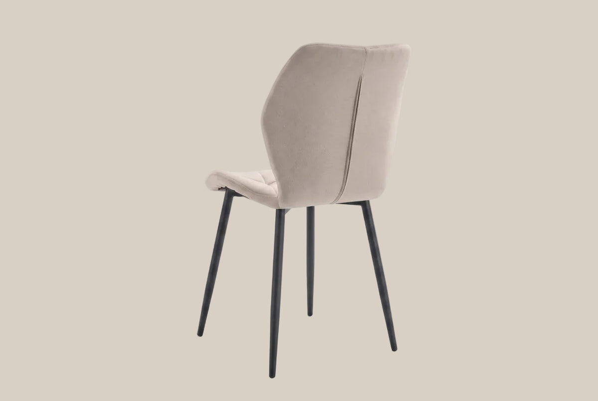 Overstone — Chaise en velours taupe, piètement métal noir — vue 5