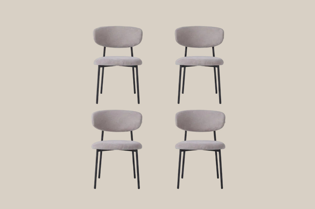 Ridgeway — Chaise en serge moka, piètement métal noir — vue 4