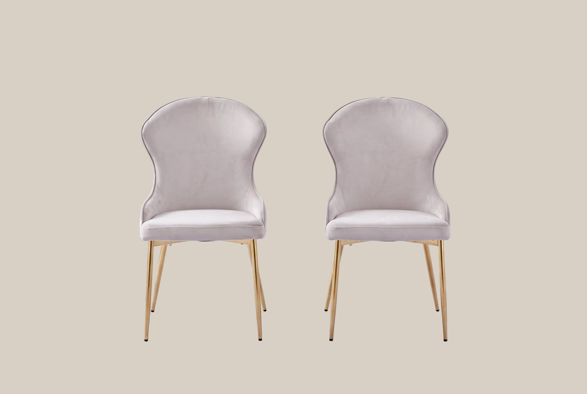 Pinehurst — Chaise en velours moka, piètement gold — vue 4