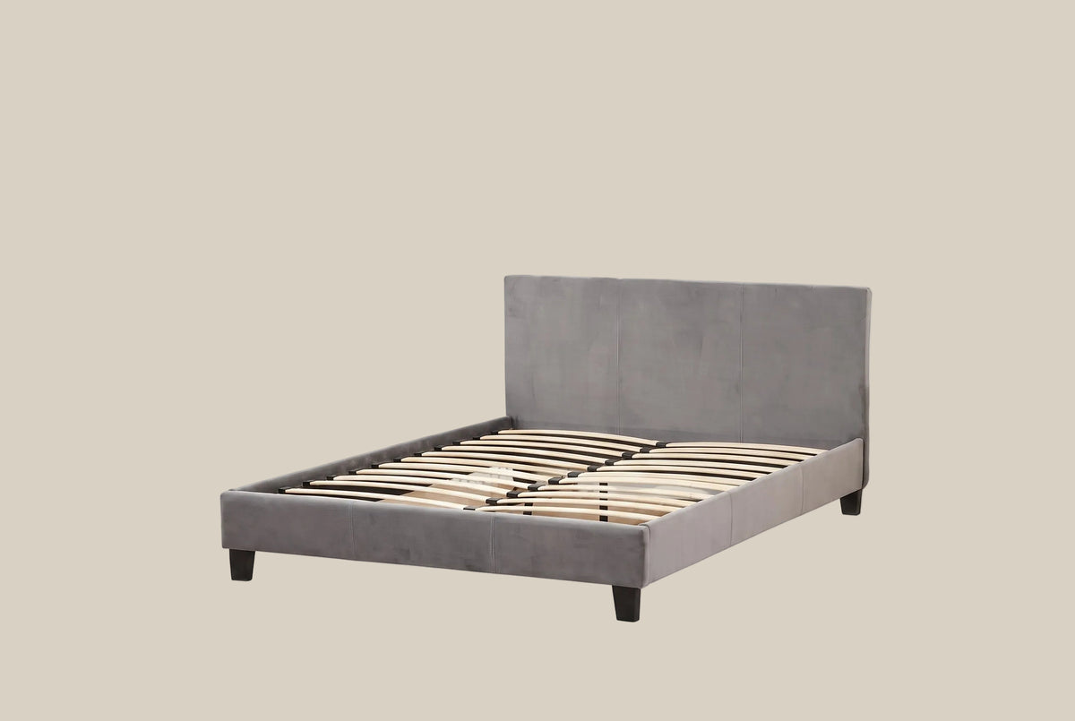 Melbourne Velours — Lit avec sommier intégré, gris, 140 x 190 cm — vue 3