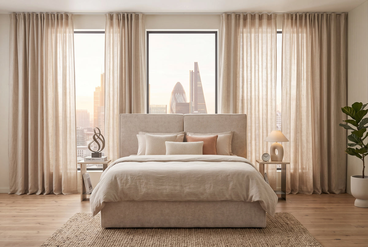 Olivia Chenille — Lit coffre beige, 180 x 200 cm — vue 2