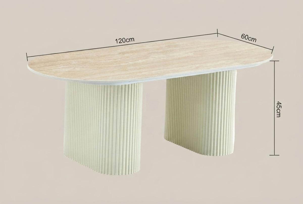 Norrell — Table basse en céramique travertin mat — vue 3