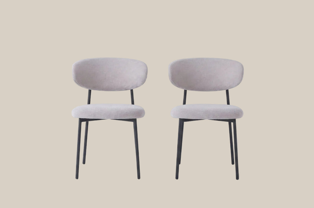 Ridgeway — Chaise en serge moka, piètement métal noir — vue 5