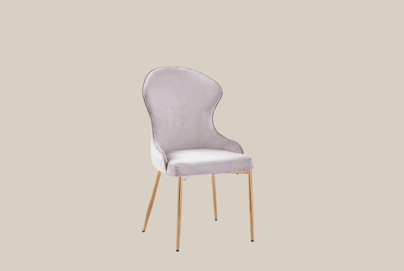 Pinehurst — Chaise en velours moka, piètement gold