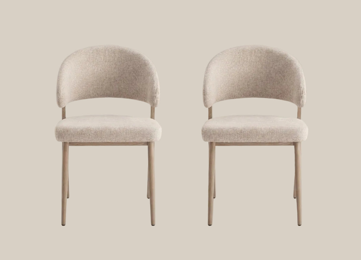 Ashford — Chaise en tissu Marbella marron glacé, piètement effet bois — vue 4