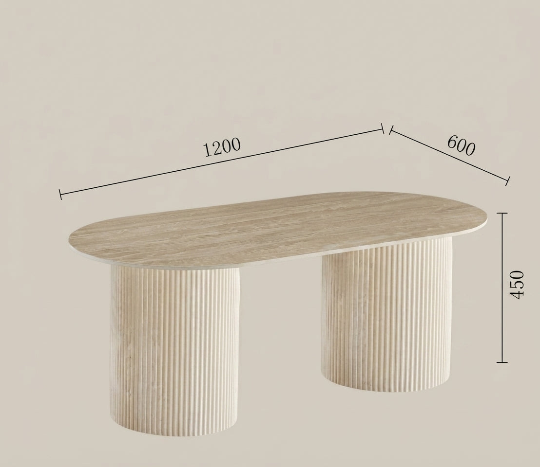 Lambton — Table basse en céramique travertin mat — vue 3