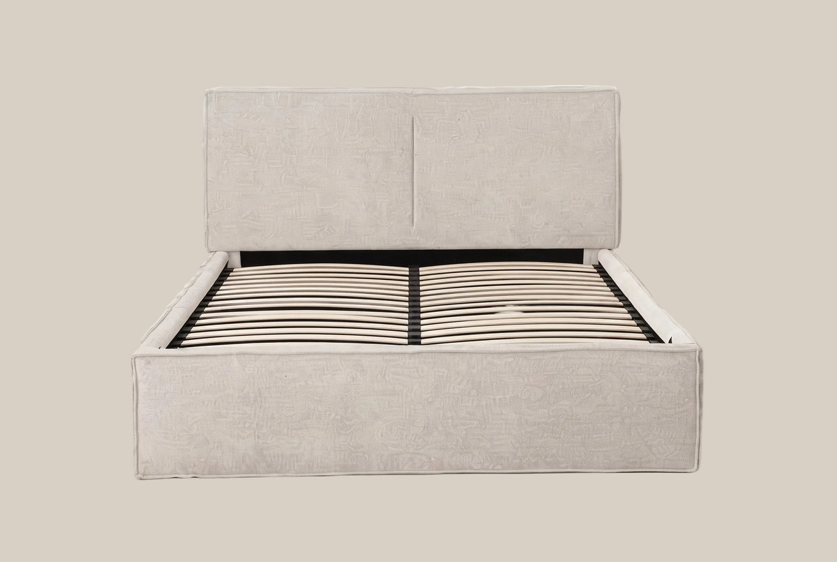 Olivia Chenille — Lit coffre beige, 160 x 200 cm — vue 3
