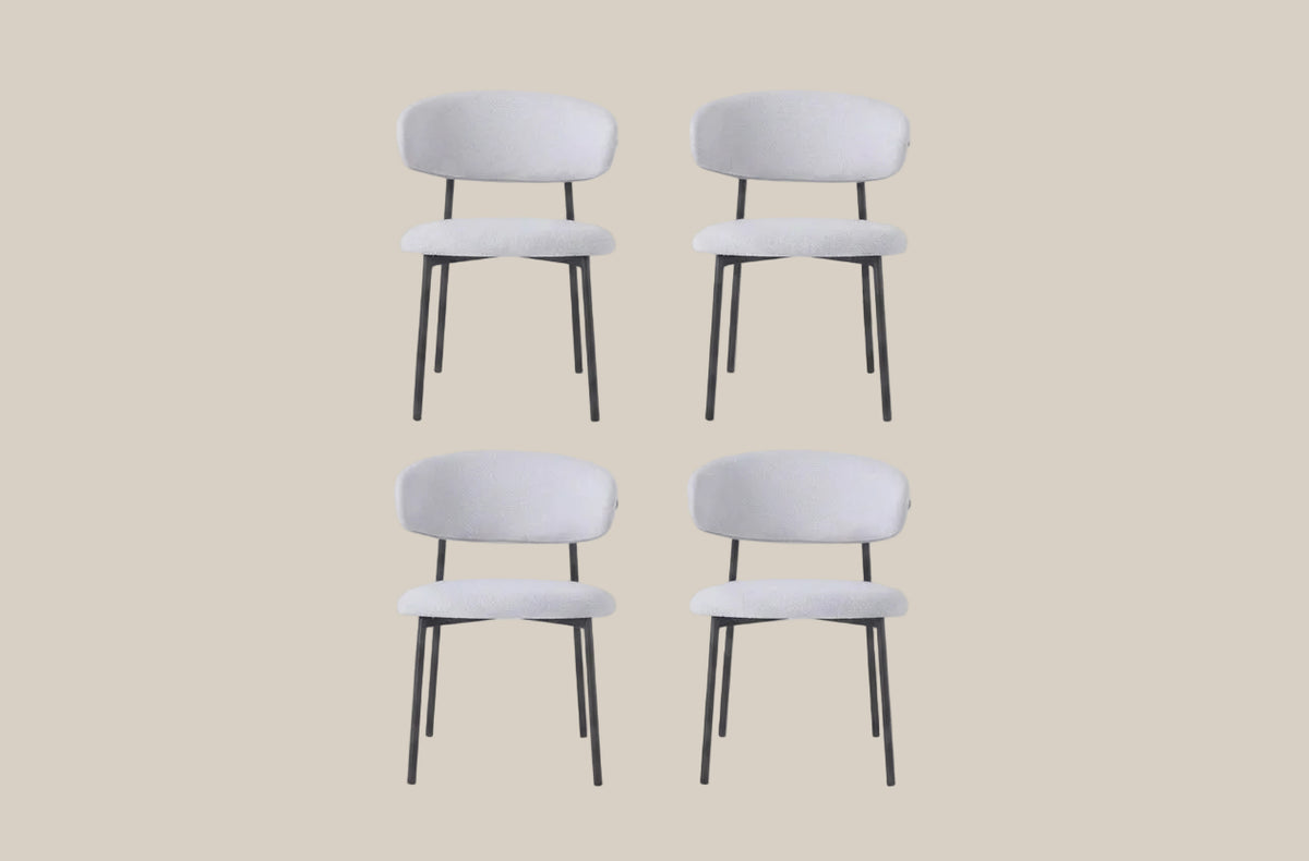 Pendle — Chaise en serge gris, piètement métal noir — vue 5