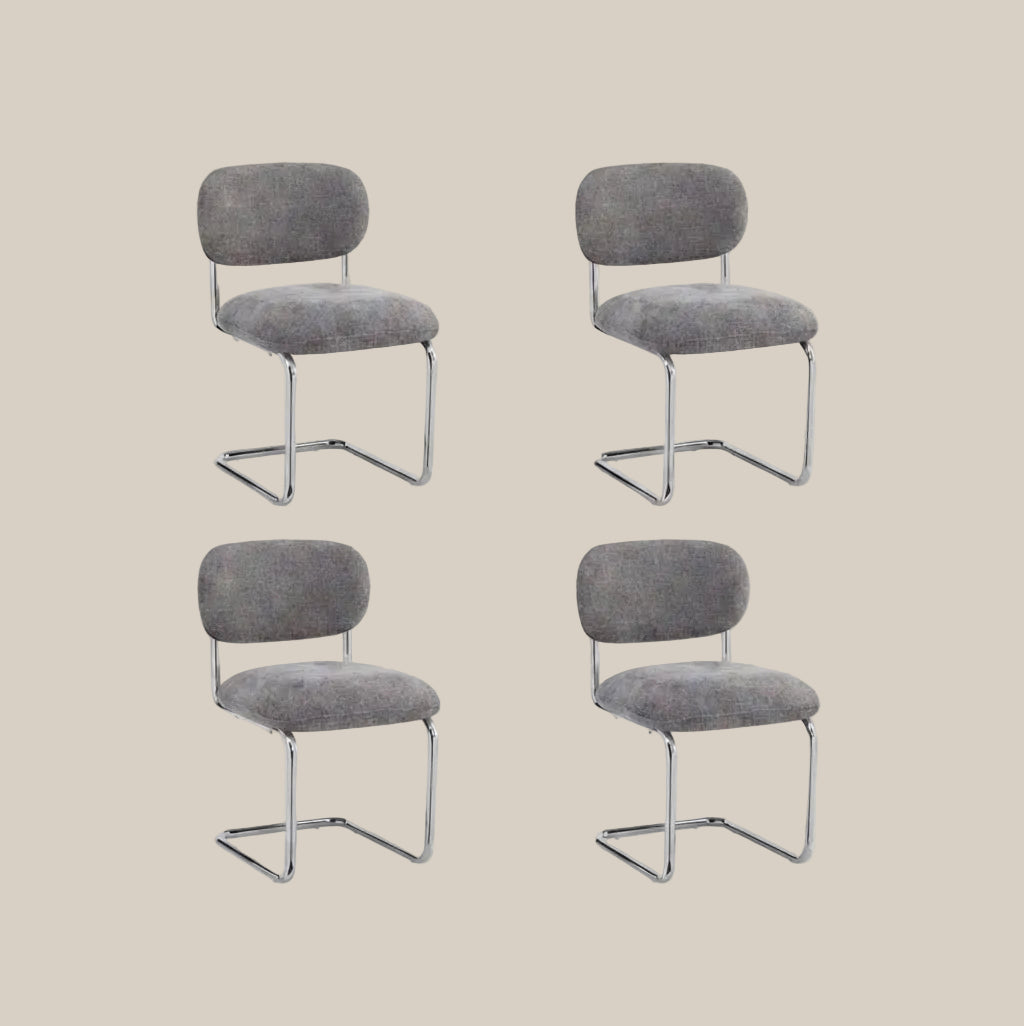 Elmore — Chaise en tissu Marbella anthracite, piètement chromé — vue 4