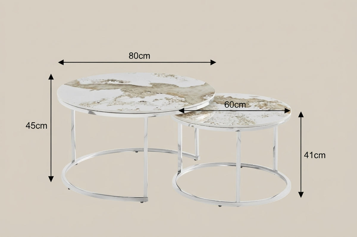 Rushmere — Table basse gigogne en céramique brune — vue 4