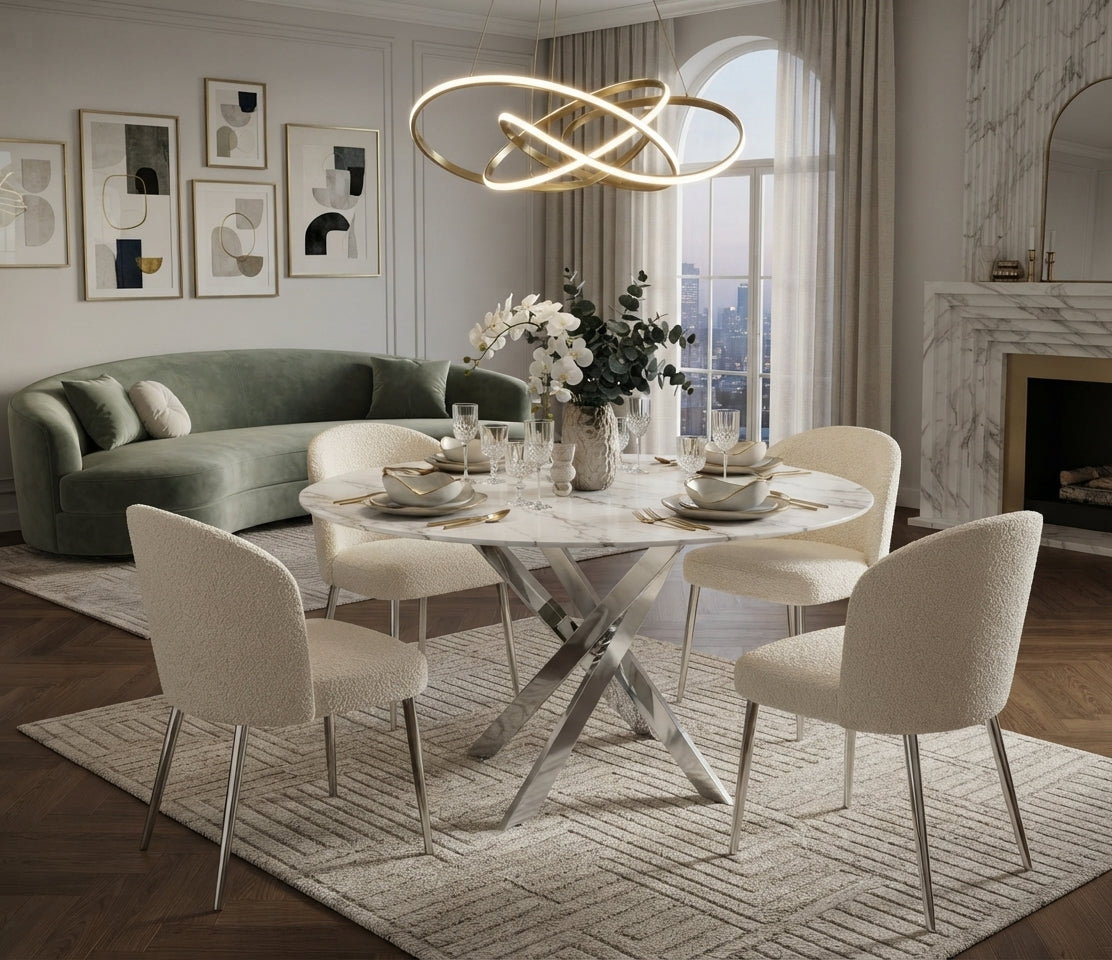 Halborne — Table à manger ronde en verre — vue 2