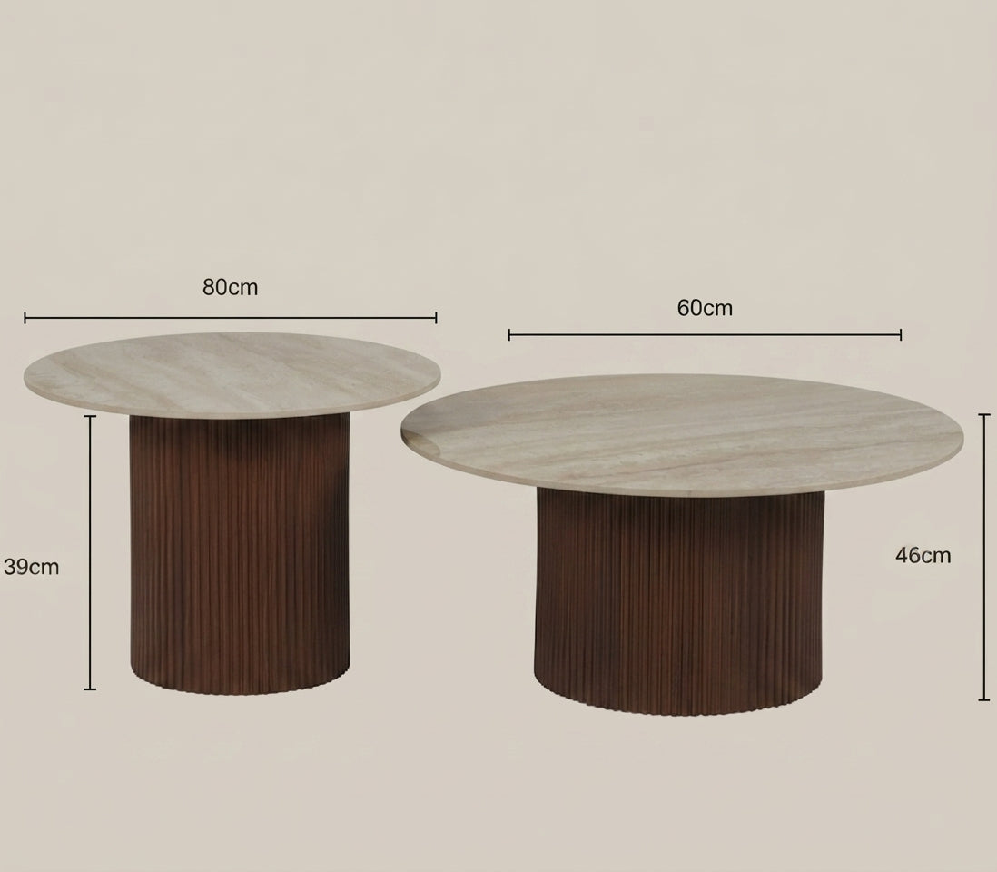 Kirby — Table basse en céramique travertin brillant — vue 3