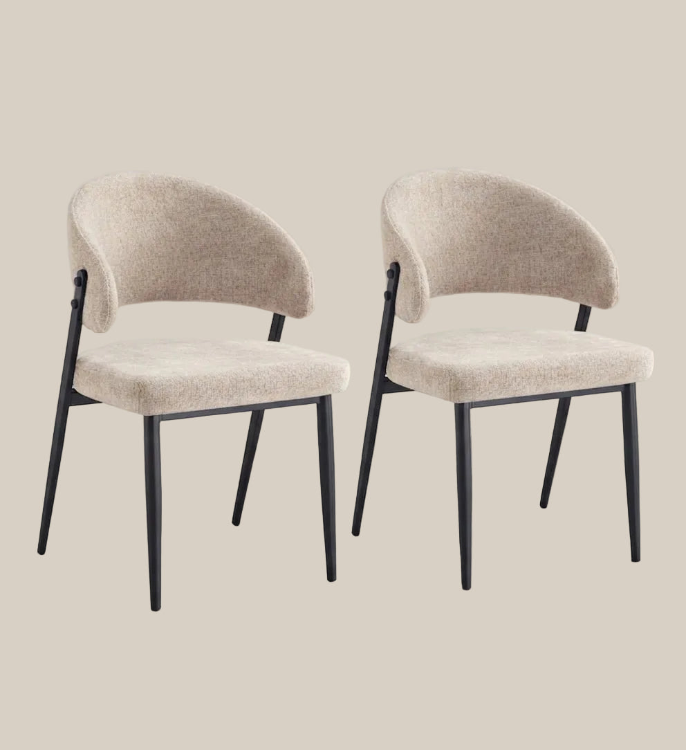 Ashford — Chaise en tissu Marbella marron glacé, piètement métal noir — vue 4