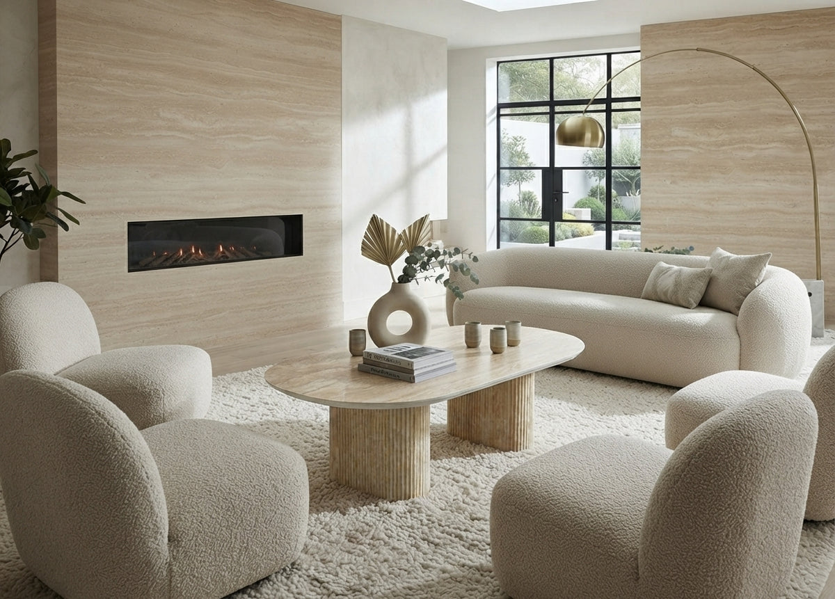 Cheswick — Table basse en céramique travertin mat — vue 2