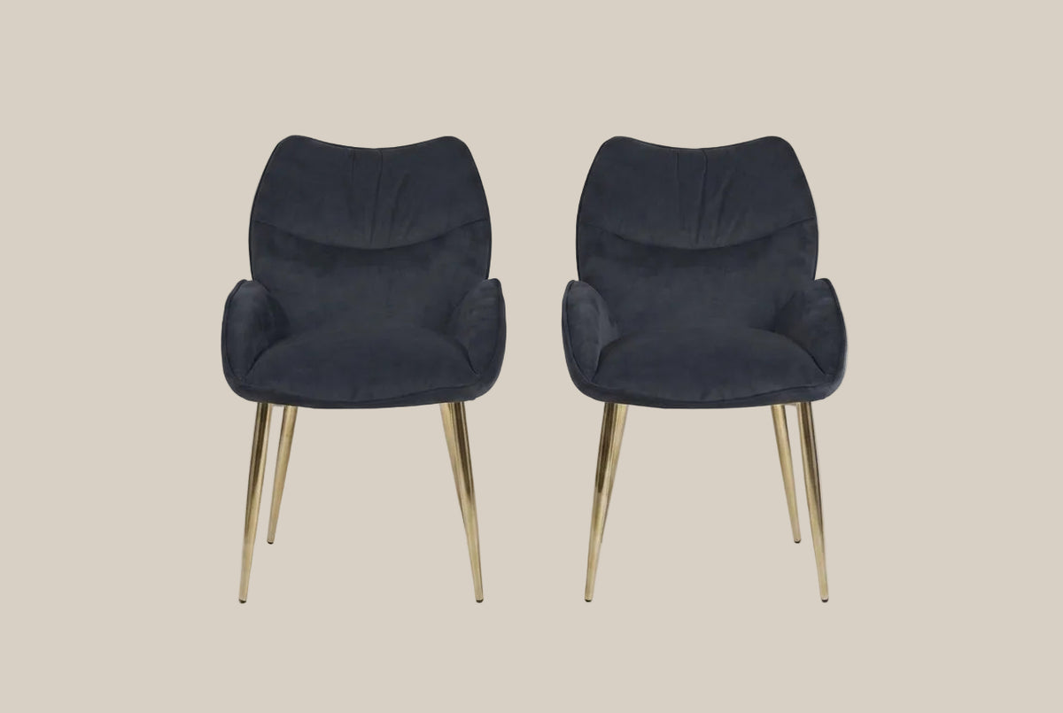 Whitmore — Chaise en coque design noir, piètement gold — vue 4