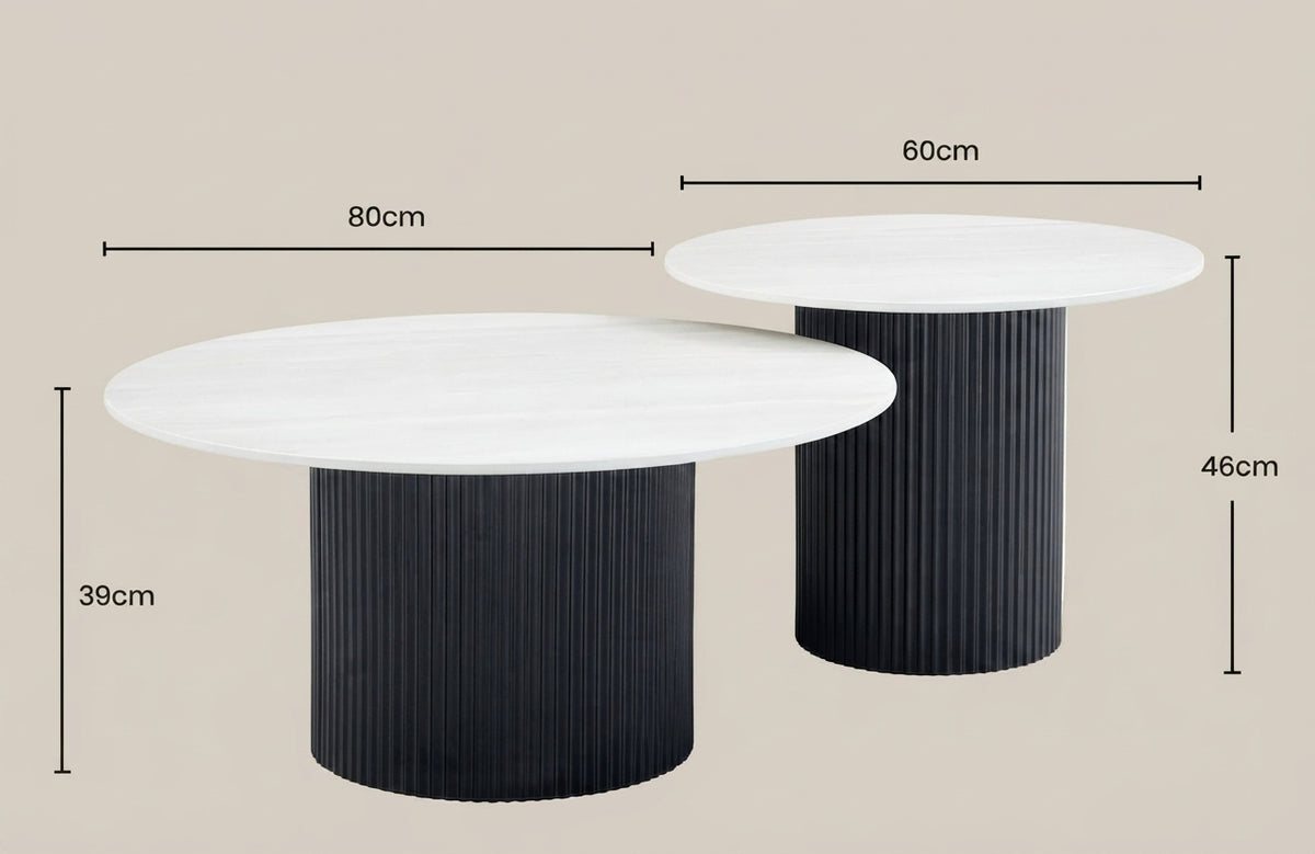 Elmswell — Table basse en céramique bois blanc — vue 3