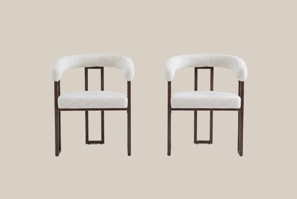 Sherbourne — Chaise en tweed latte, piètement effet noyer — vue 4