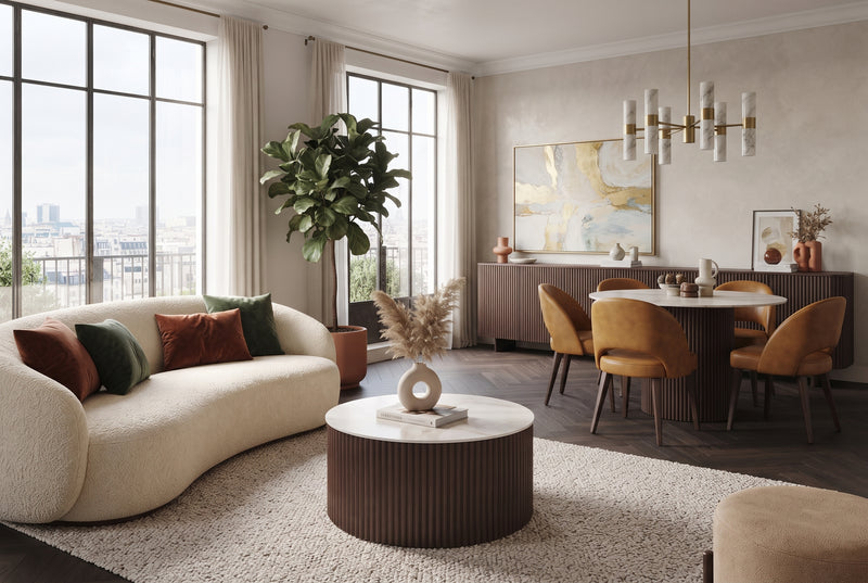 Gresham — Table basse ronde en céramique grise