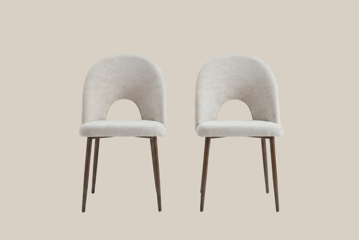 Netherby — Chaise en chenille moka, piètement effet noyer — vue 4