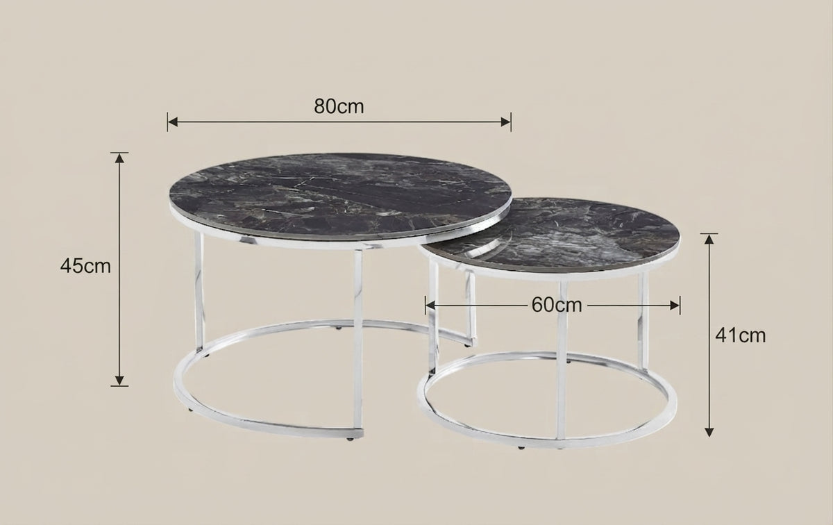 Dashwood — Table basse gigogne en céramique noir geai — vue 3