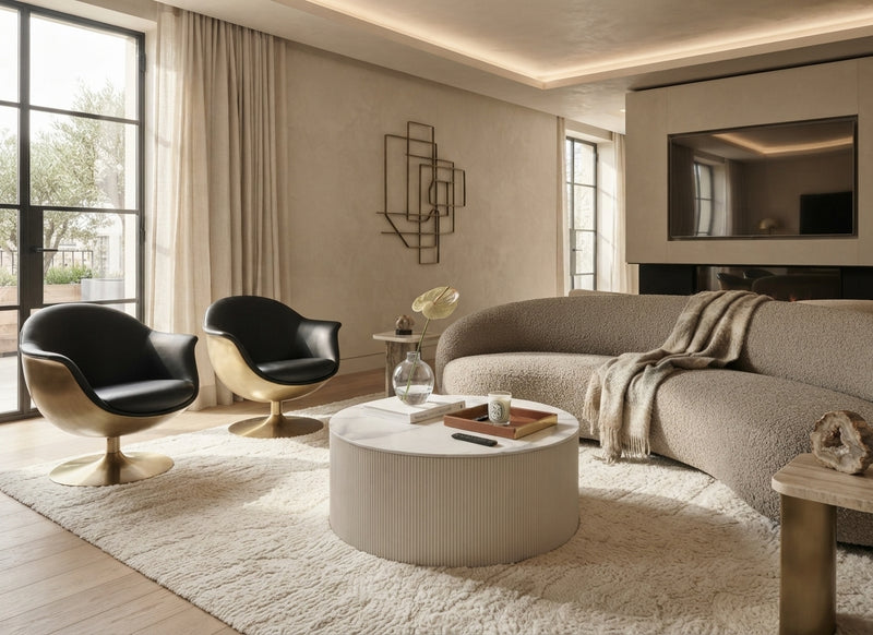 Jessop — Table basse en céramique marbre blanc