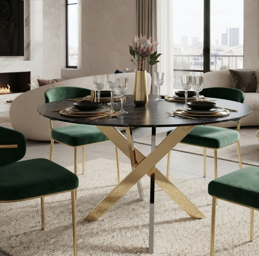 Stencote — Table à manger ronde en verre — vue 1