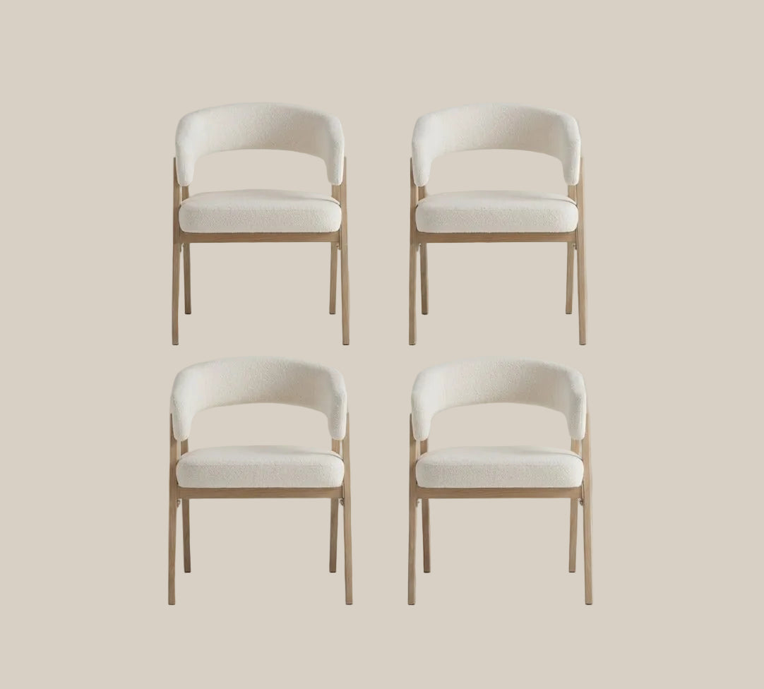 Brimley — Chaise en velours beige, piètement effet chêne — vue 4