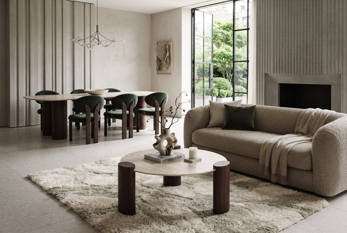 Ellery — Table basse en céramique travertin — vue 2