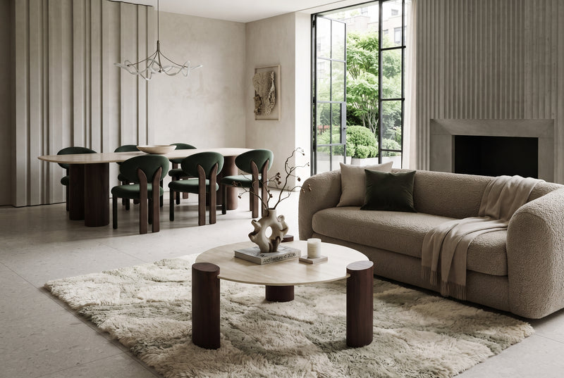 Ellery — Table basse en céramique travertin