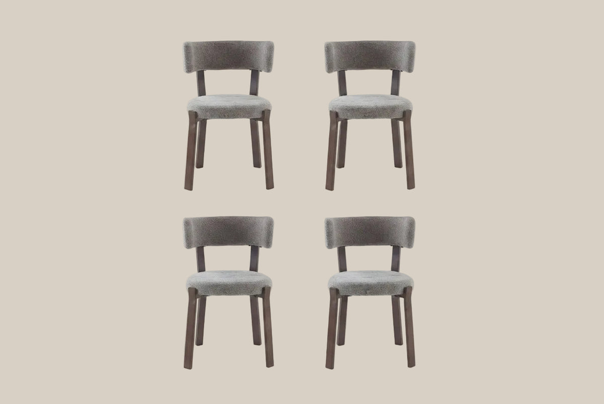 Thornby — Chaise en tissu Marbella moka, piètement effet noyer — vue 5