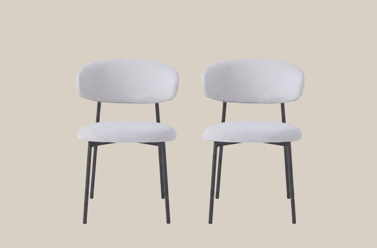 Pendle — Chaise en serge gris, piètement métal noir — vue 4