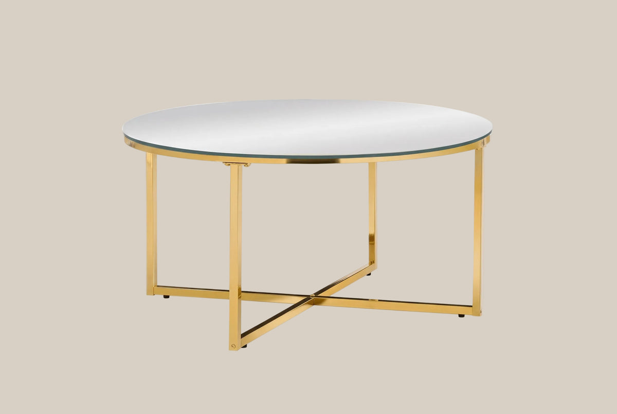 Jarvis — Table basse en miroir et doré — vue 1
