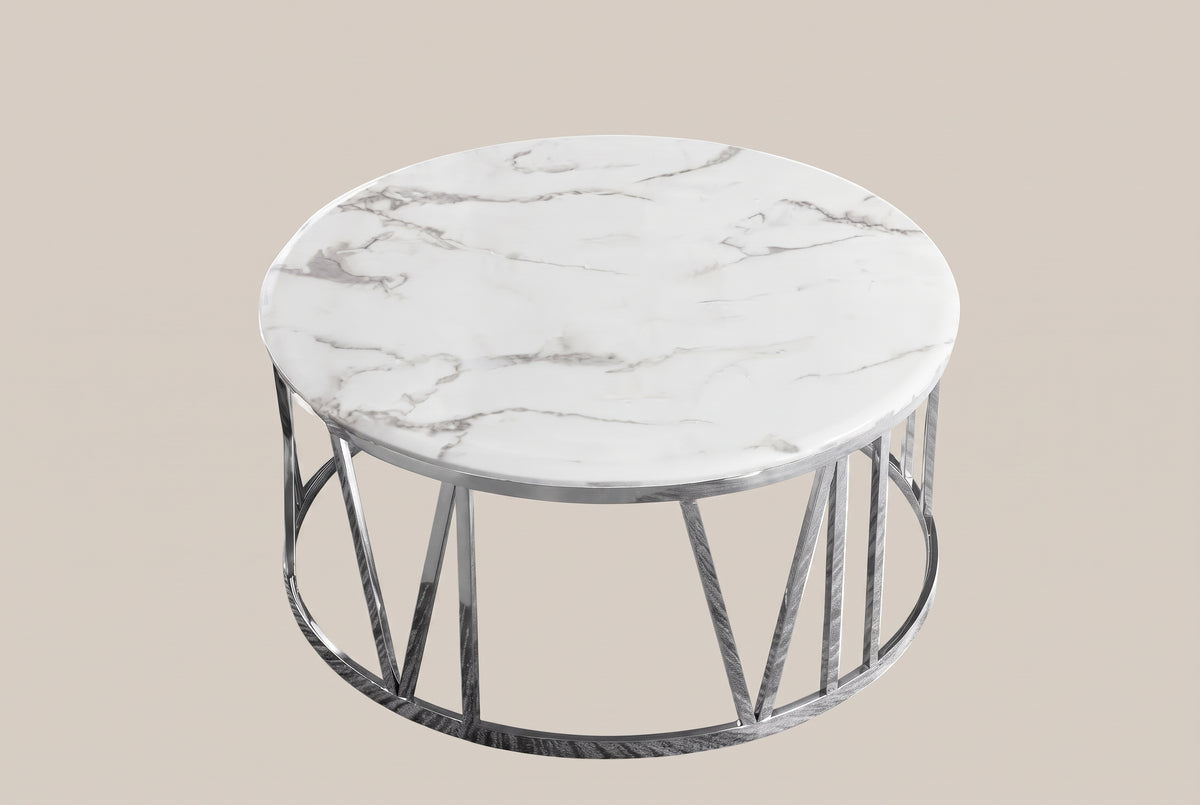 Renfrew — Table basse en verre et chrome — vue 1