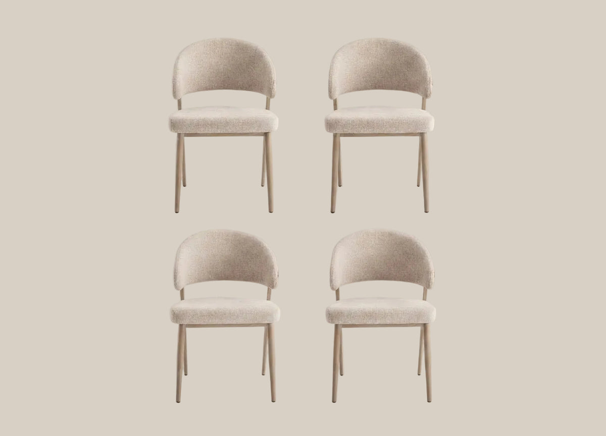 Ashford — Chaise en tissu Marbella marron glacé, piètement effet bois — vue 5